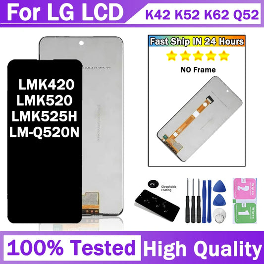 LMK420 LMK520 LMK525H LM-Q520N Premium Lcd For LG K42 K52 K62 K62+ Q52 LCD Display Touch Screen Digitizer Assembly LG phone repair parts