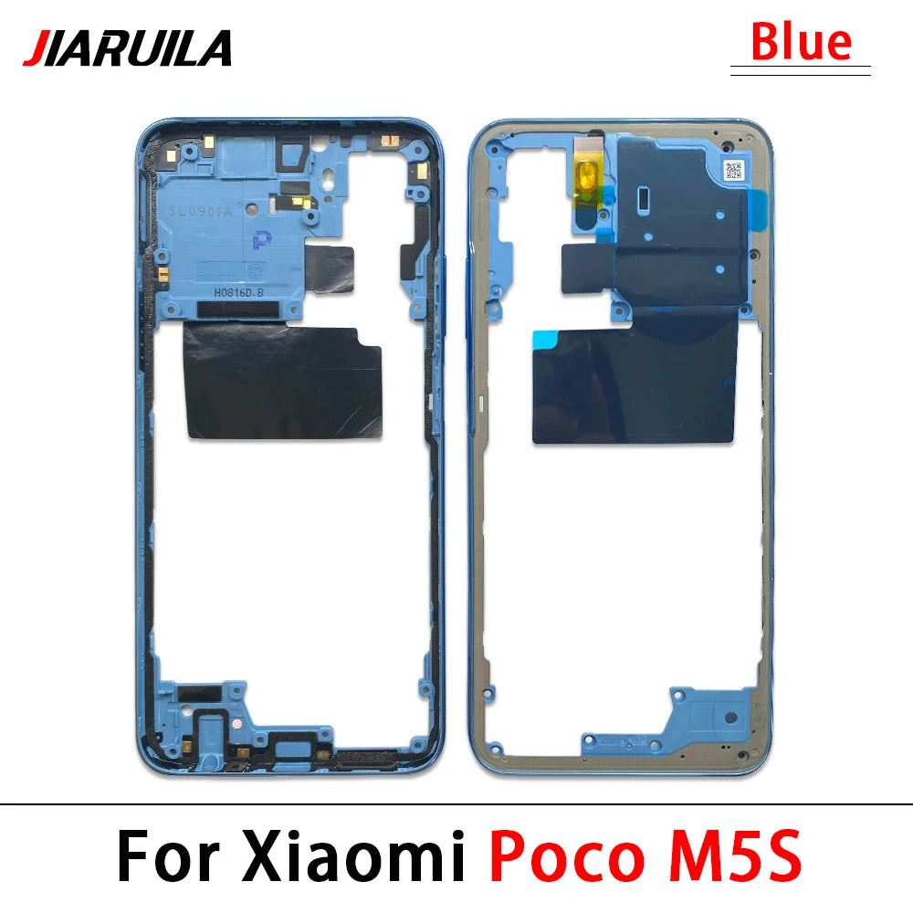 New Middle Frame Bezel Middle Plate Plastic For Xiaomi Poco X3 X4 GT X4 X5 M5s M4 Pro 4G 5G Middle Frame With Volume Button Xiaomi  Xiao mi phone repair parts