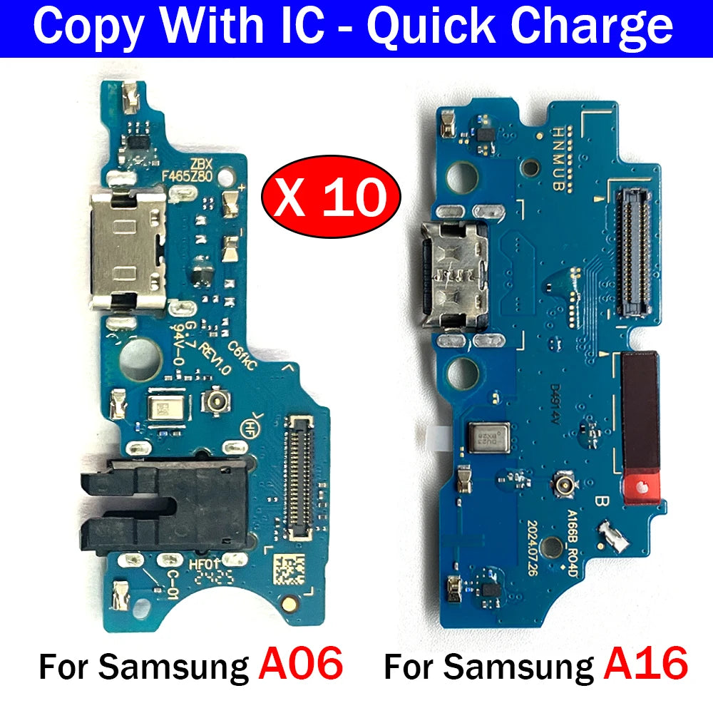 10Pcs, USB Charger Dock Connector Charging Port Microphone Flex Cable  For Samsung A06 A16 A26 A56 A07 A17 A37 A57 4G 5G Samsung phone repair parts