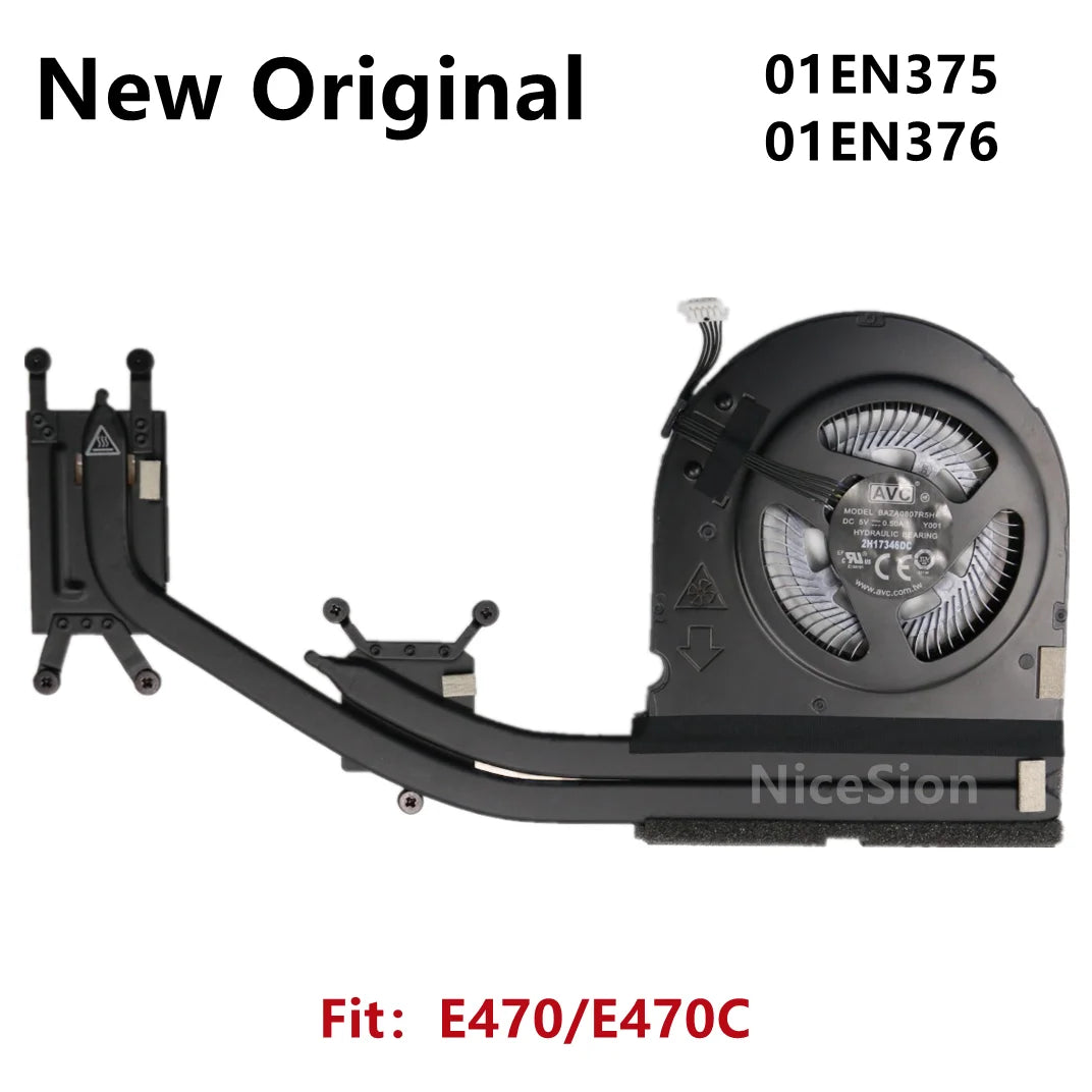 New Original For Laptop Lenovo ThinkPad E470 E470C CPU Cooling Fan Heatsink Radiator Dis FRU PN:01EN375 01EN376 01HW777 Lenovo laptop repair parts