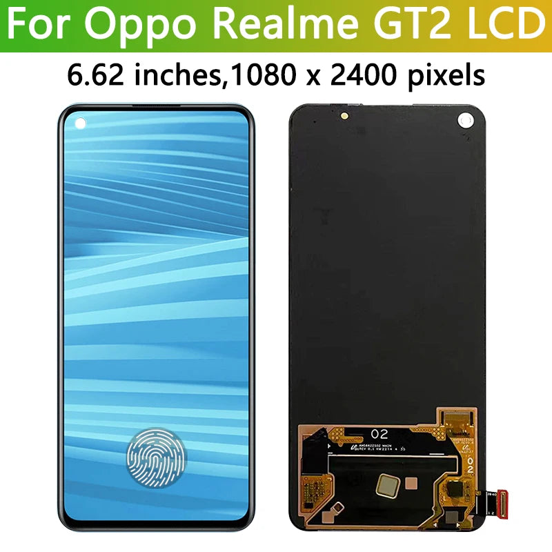 6.62"New For Oppo Realme GT2 LCD Display Touch Screen Digitizer  RMX3312 RMX3311 RMX3310 Display Frame Oppo phone repair parts Realme phone repair parts