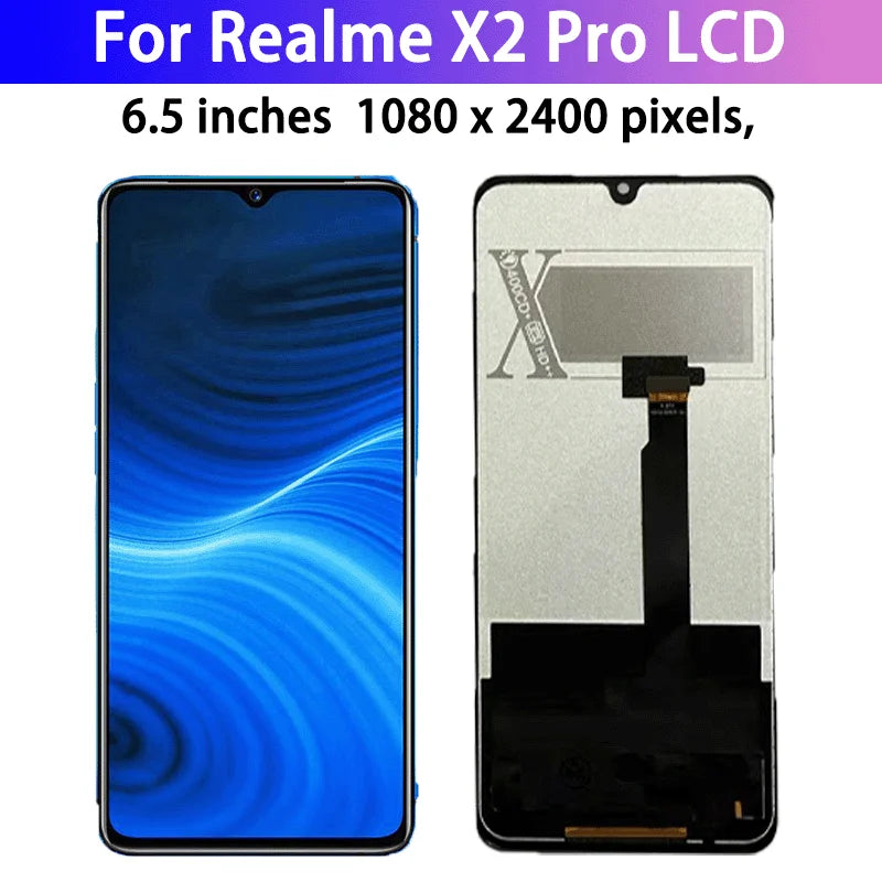 6.5"Super AMOLED For Realme X2 Pro LCD RMX1931 Display Touch Screen Digitizer For Realme X2Pro Display Replacement Realme phone repair parts   Oppo phone repair parts