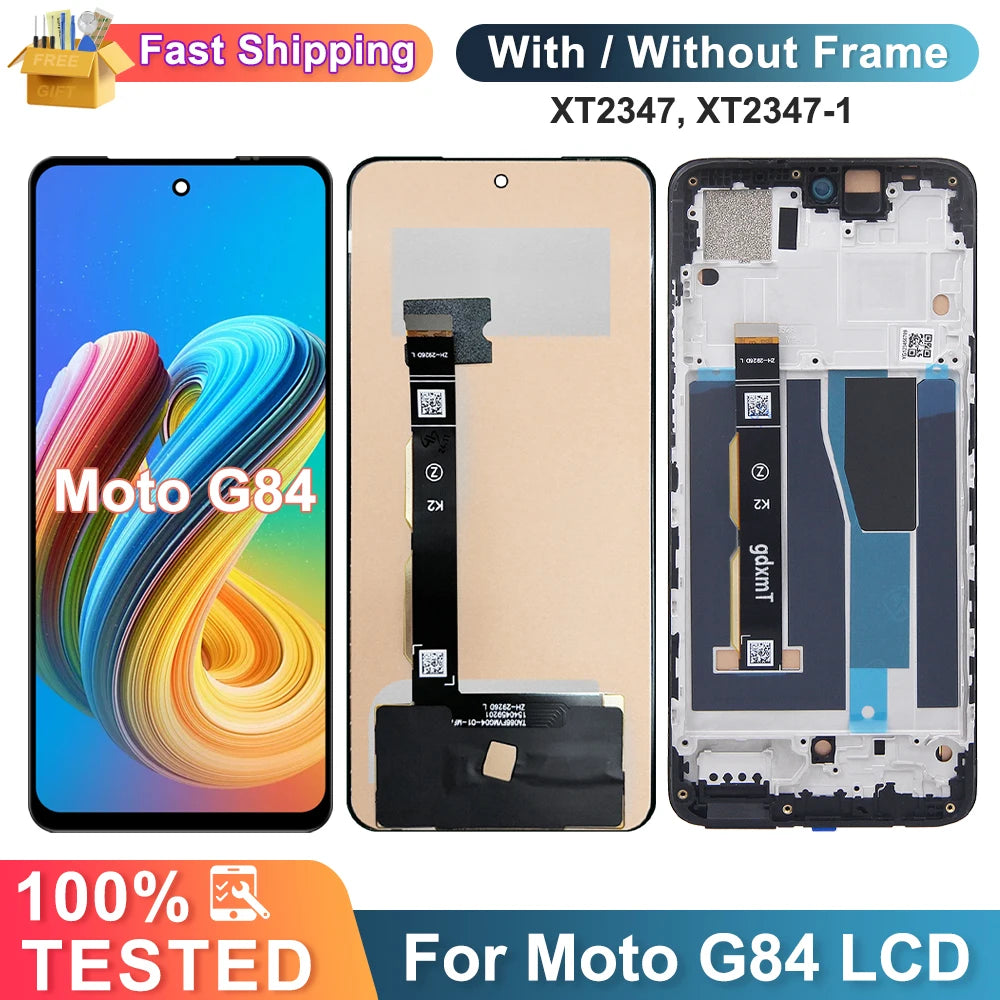 For Motorola Moto G84 5G LCD Touch Screen Display Digiziter For Moto XT2347-2 XT2347-1 Assembly Replacement 100% Tested Motorola phone repair parts