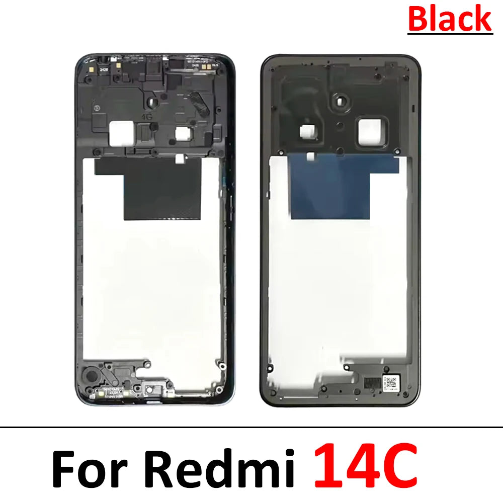 New Middle Frame For Xiaomi Redmi 12 13 13C 14C 4G 5G Door Housing Bezel Repair Parts Xiaomi  Xiao mi phone repair parts
