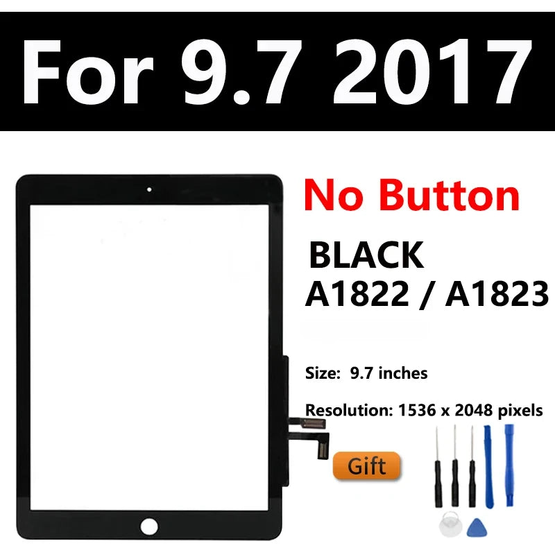 Touch Screen For Apple iPad 5 6 5th 6th A1822 A1893 iPad 9.7 2017 2018 iPad Air 1 2 A1474 A1566 Digitizer Front Glass Display  iPad repair parts