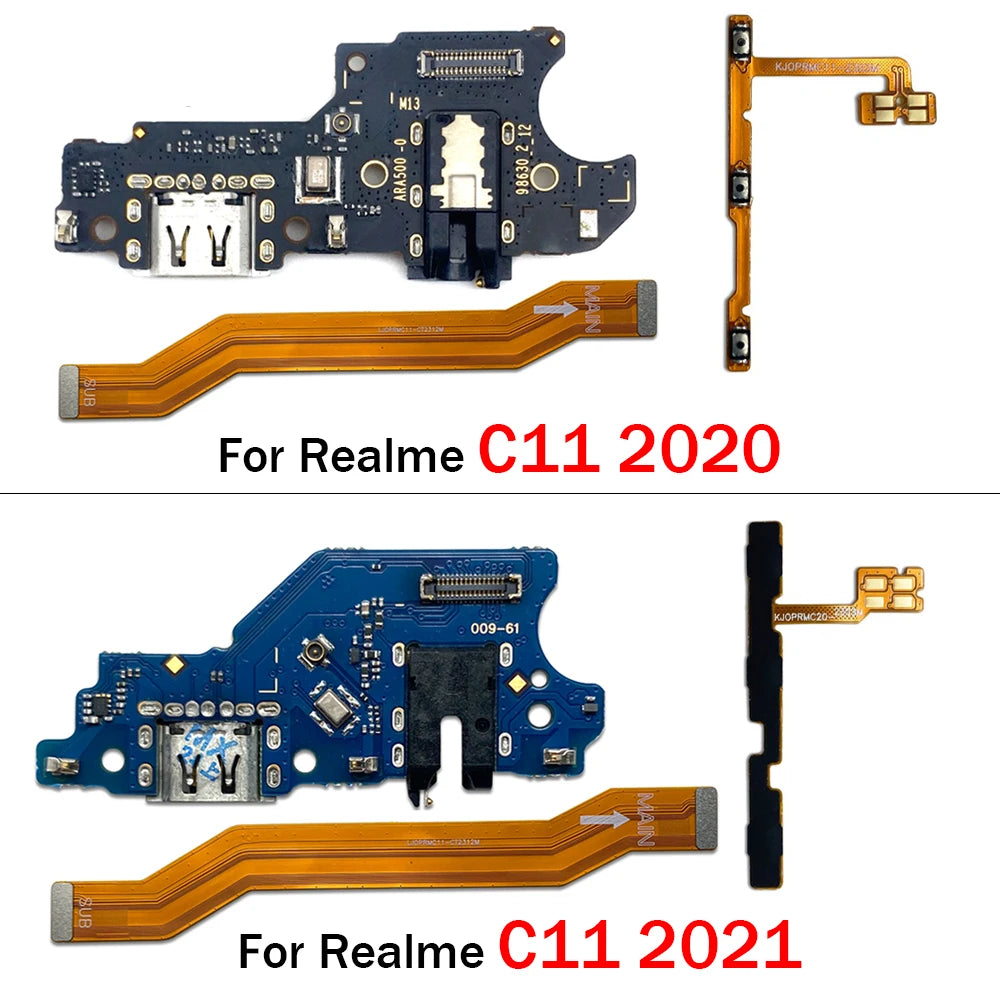 USB Charger Charging Dock Port Connector Main Mainboard Power Volume Flex Cable For OPPO Realme C11 2020 2021 Realme phone repair parts