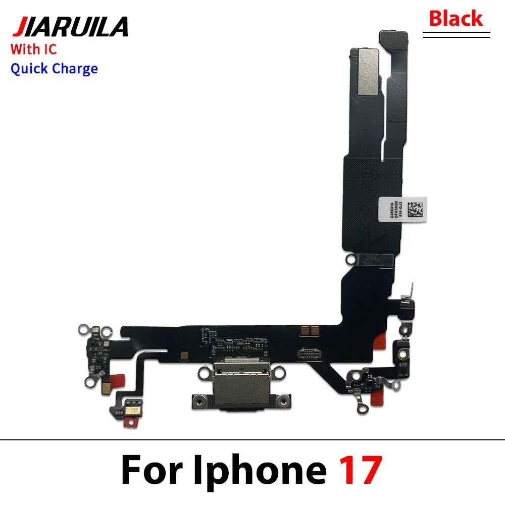 New For iPhone 17 / For iPhone 16E USB Micro Charger Charging Port Dock Connector Microphone Board Flex Cable iPhone phone repair parts