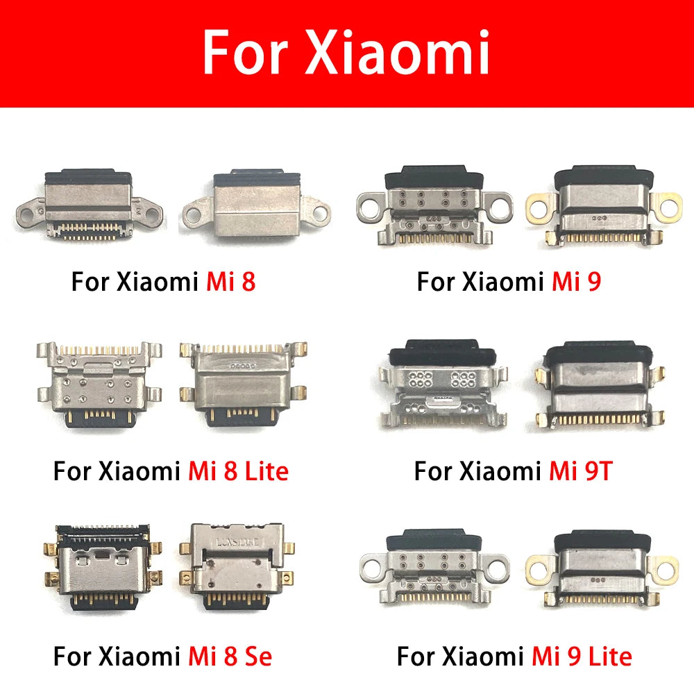 2Pcs, For Xiaomi Mi 8 9 Se 9T 10 10T 11 11T 12 Lite Pro Mi A1 A2 A3 USB Charging Port Connector Charge Jack Socket Dock Xiaomi  Xiao mi phone repair parts