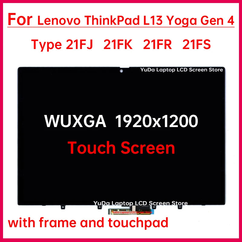 13.3" Touch Screen For Lenovo Thinkpad L13 Yoga Gen 4 Type 21FJ 21FK 21FR 21FS LCD Digitizer + With Frame Assembly Replacement Lenovo laptop repair parts