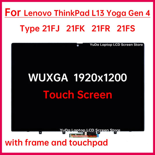 13.3" Touch Screen For Lenovo Thinkpad L13 Yoga Gen 4 Type 21FJ 21FK 21FR 21FS LCD Digitizer + With Frame Assembly Replacement Lenovo laptop repair parts