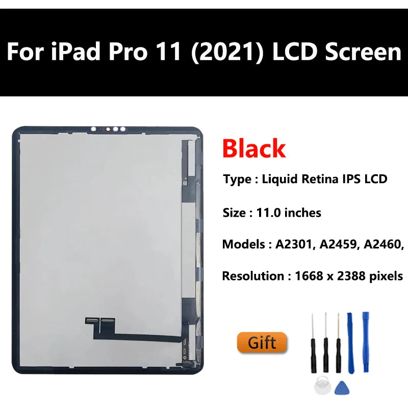 For Apple iPad Pro 11 (2021) Touch Screen Digitizer Glass Panel & LCD Display Assembly Replacement For iPad A2301/A2459/ A2460  iPad repair parts