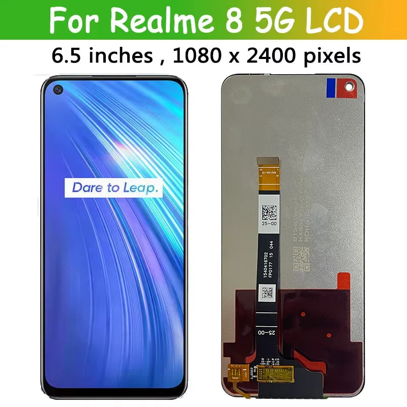 6.5'' Display For Oppo Realme 8 5G LCD Display 10 Touch Screen Digitizer Assembly For Realme8 5G RMX3241 Display Repair Parts Oppo phone repair parts Realme phone repair parts