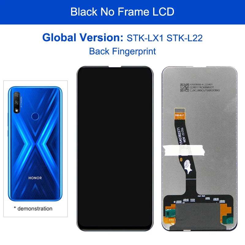 6.59" Screen Assembly for Honor 9X STK-LX1 Lcd Display Digital Touch Screen with Frame for Honor 9X (China) HLK-AL00 HLK-TL00 Honor phone repair parts