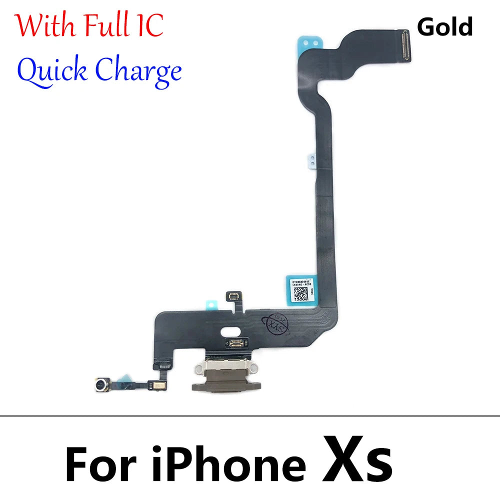 New For iPhone X XR XS Max Dock Connector Micro USB Charger Charging Board Port Flex Cable Microphone Board iPhone phone repair parts