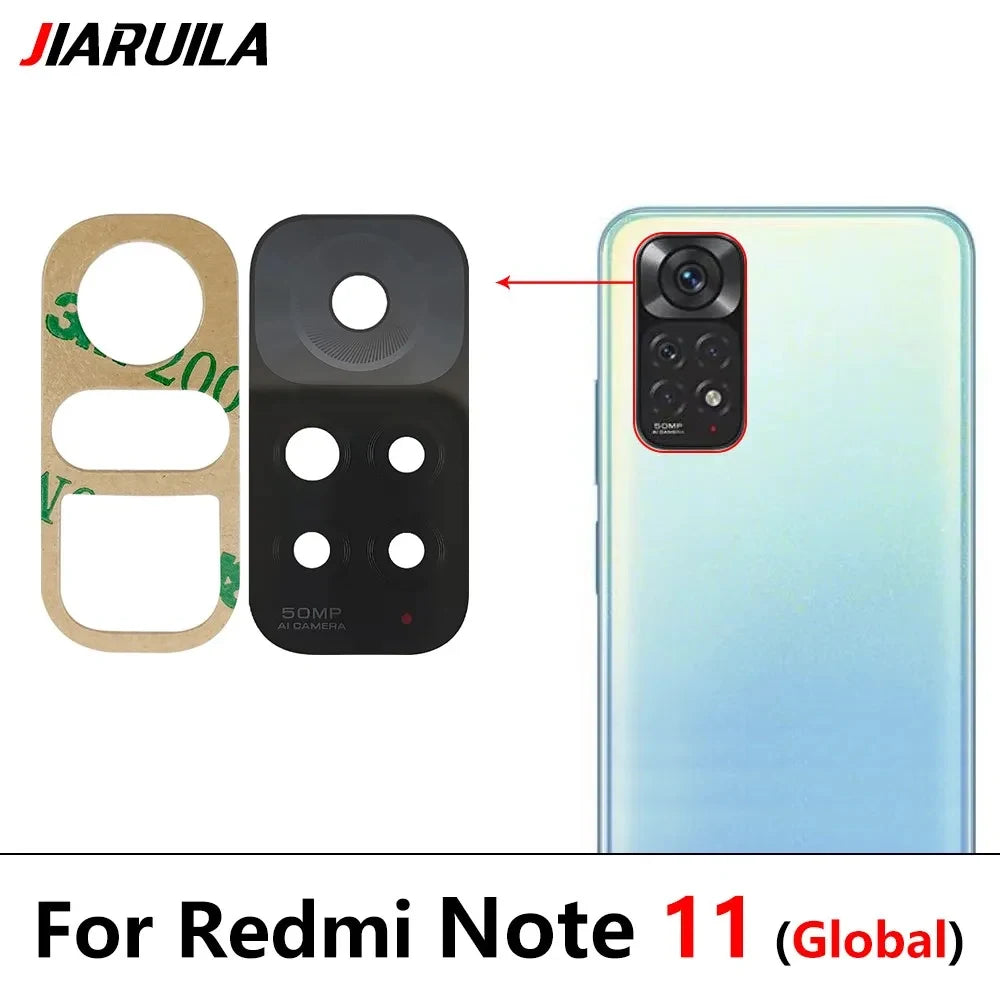 100Pcs Rear Back Camera Glass Lens For Xiaomi Redmi Note 7 8 8T 9 9s 10 10s 11 Pro 5G Camera Glass With Glue Adhesive  Xiaomi  Xiao mi phone repair parts