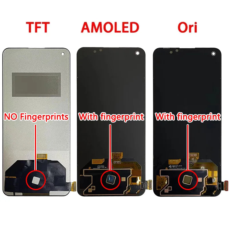 6.43"New AMOLED For OnePlus Nord 2 5G LCD Display Touch Screen Digitizer Panel Assembly Nord2 5G DN2101 DN2103 Display  OnePlus phone repair parts