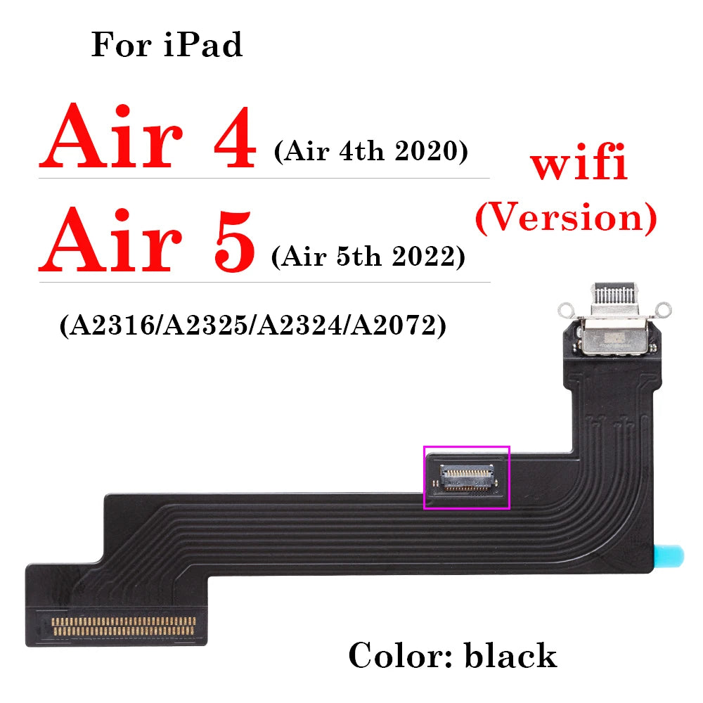 For iPad Air 1 2 3 4 5 6 7 8 9 Charger USB Charing Port Dock Plug Jack Socket Connector Data Flex Cable 2017 2018 2019 2020 2021 iPad tablet repair parts