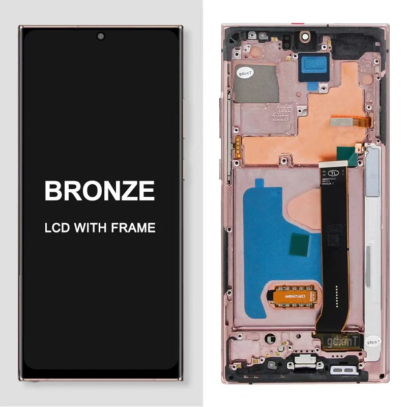 Note 20 Ultra Display Screen Assembly for Samsung Galaxy Note20 Ultra 5G N985F N986B Lcd Display Digital Touch Screen with Frame Samsung phone repair parts