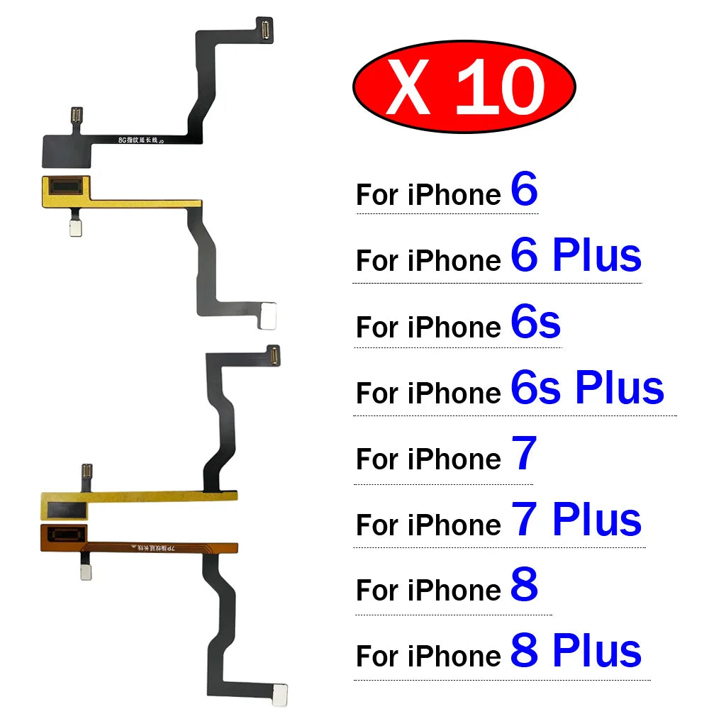 10Pcs, Fingerprint Sensor Scanner Touch ID Connect Motherboard home button Flex Cable For iPhone 6 6G 6S 7G 7 8G 8 Plus 6P 7P 8P iPhone phone repair parts