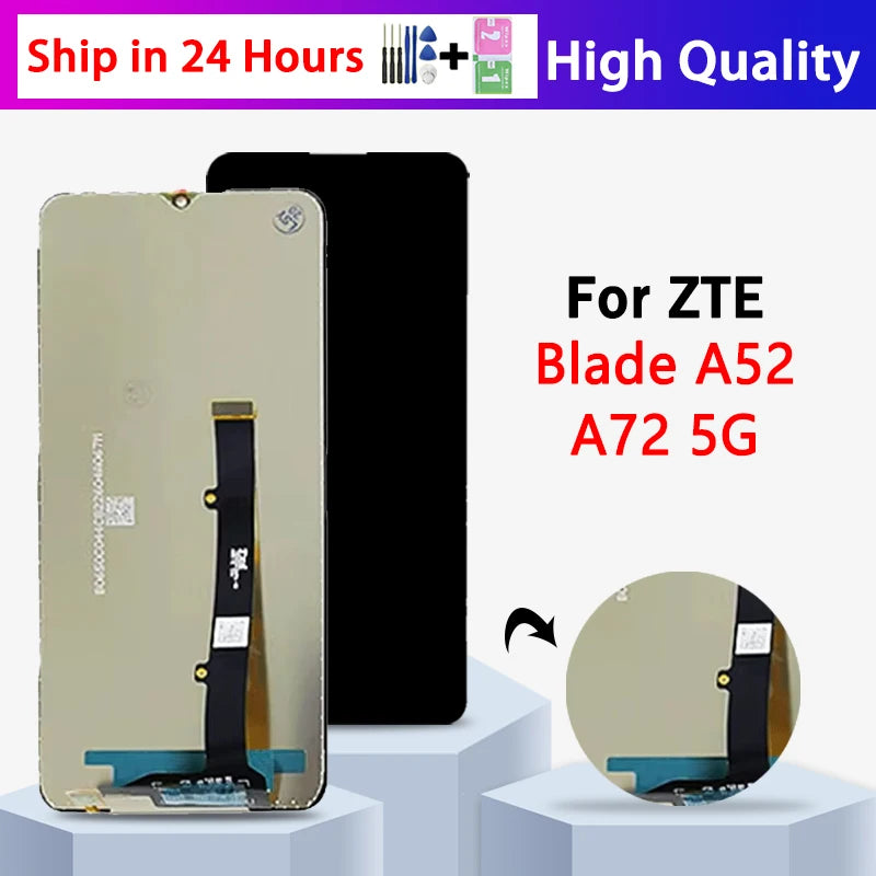 6.52“ Tested For ZTE Blade A52 LCD Display Touch Screen Digitizer Assembly For ZTE A72 5G 7540N LCD Screen Replacement ZTE phone repair parts