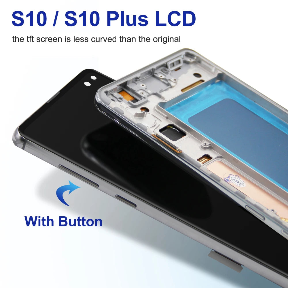 TFT with Frame For Samsung S10 Plus S10+ G975F Lcd Display Digital Touch Screen for Samsung S10 G973F Screen Replacement Parts Samsung phone repair parts