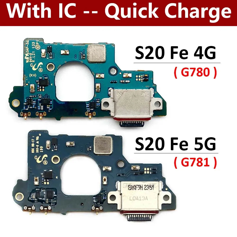 USB Charging Port Board Flex Cable Connector For Samsung S20 Fe 4G 5G G780 G780F G781 G781B Microphone Samsung phone repair parts