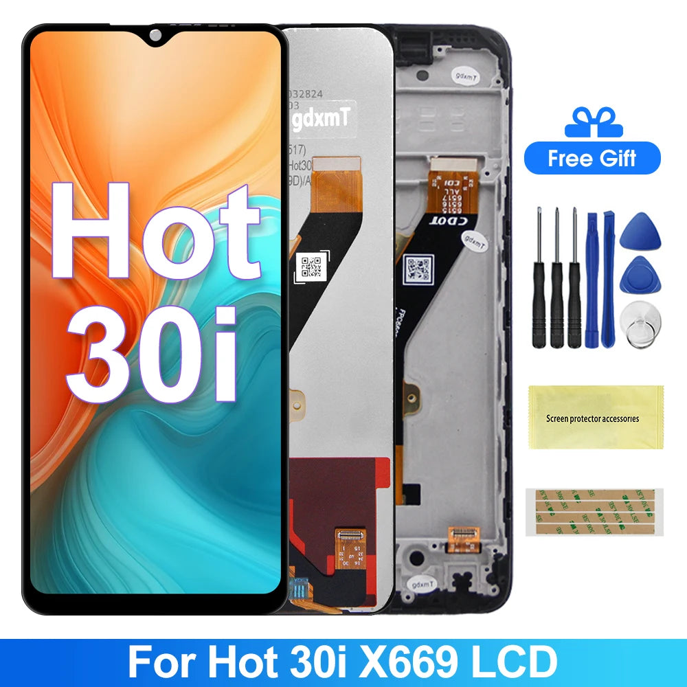 6.56'' For Infinix Hot 30i For Hot30i X669 X669C X669D LCD Display Touch Screen Digitizer Assembly Replacement Parts﻿ Infinix phone repair parts