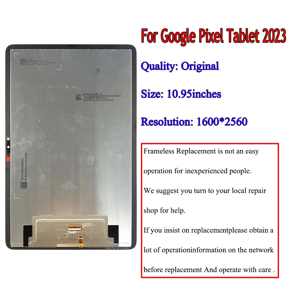 10.95" IPS LCD For Google Pixel Tablet LCD Display Touch Screen Touch Panel Glass Sensor Digitizer Assembly Replacement Tablet repair parts