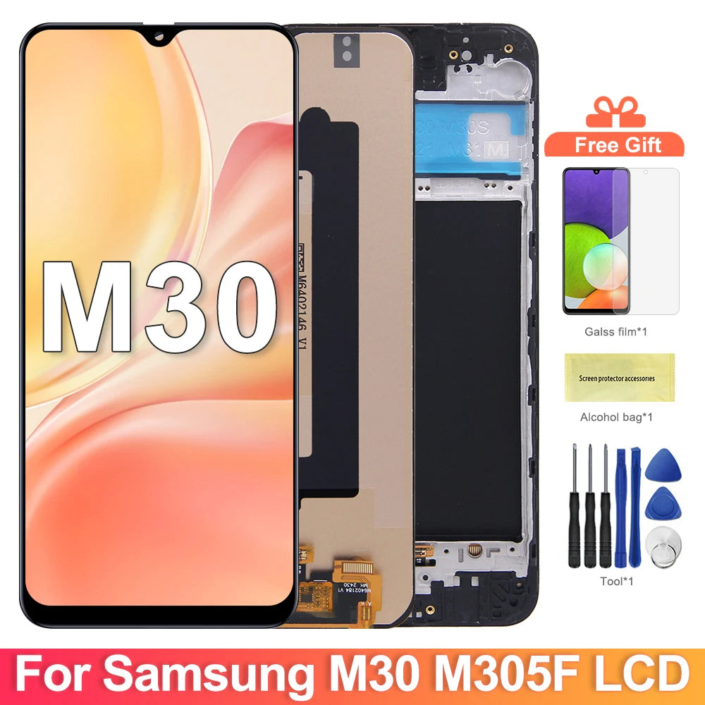 6.4'' For Samsung M30 2019 Display Touch Screen Digitizer Assembly Replacment Parts M30 LCD M305 M305F M305DS 100% Tested Samsung phone repair parts