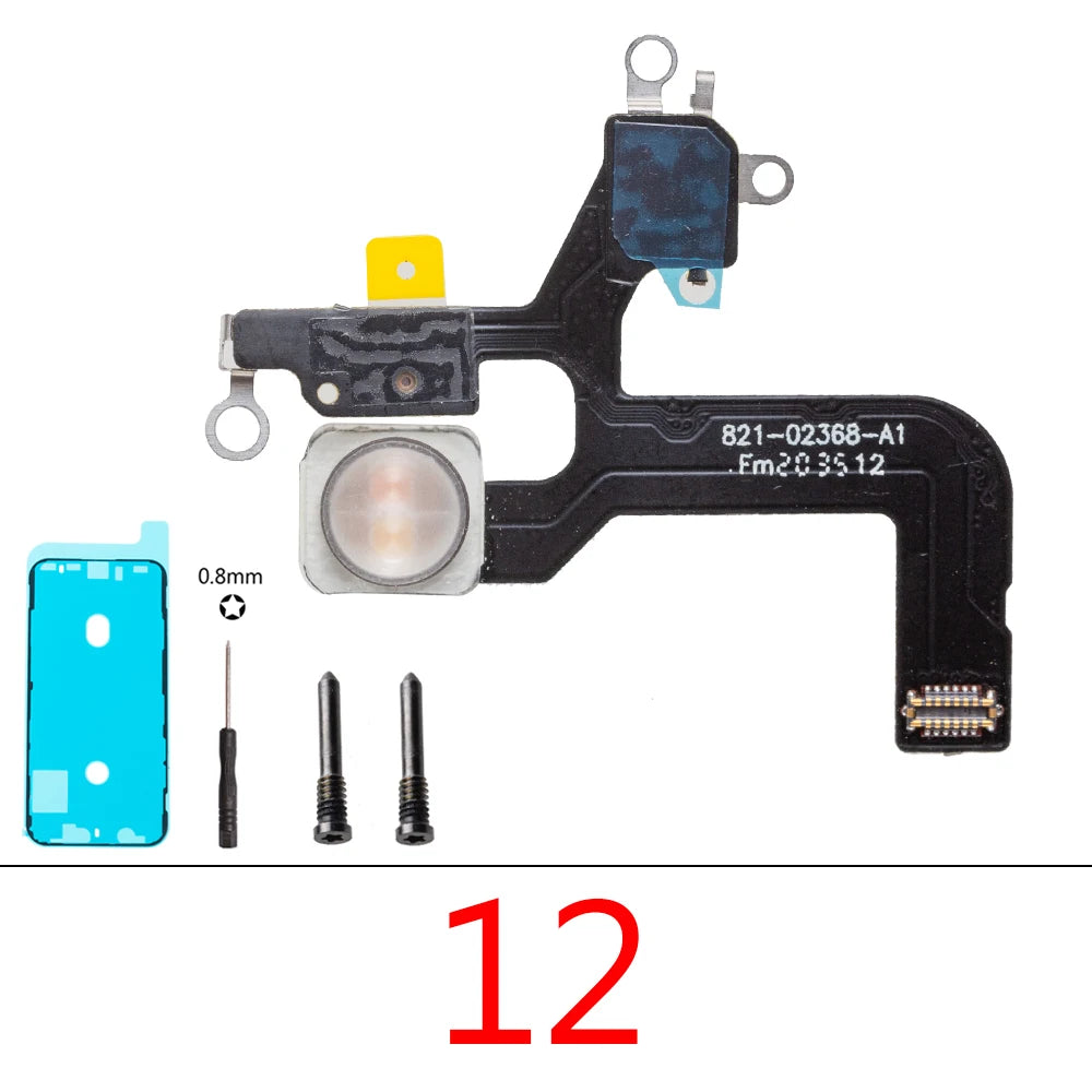 1set Flash Light Power Volume FlashLight Flex Cable For iPhone 12 13 14 15 Pro Max Mini Plus With Sticker iPhone phone repair parts