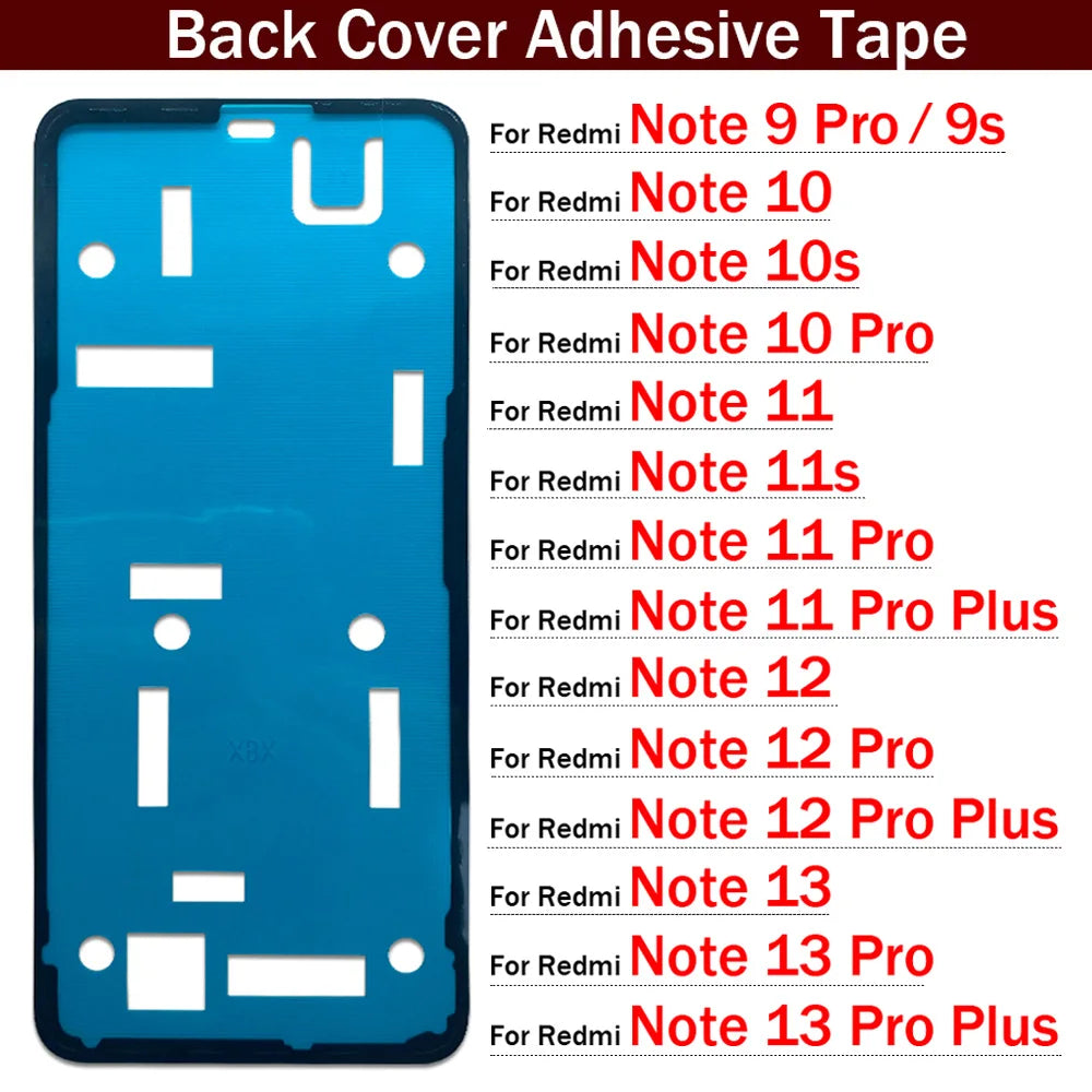 New For Xiaomi Redmi Note 9 9s 10 10s 11 11s 12 13 Pro Plus 4G 5G Adhesive Sticker Back Housing Battery Cover Glue Tape Xiaomi  Xiao mi phone repair parts