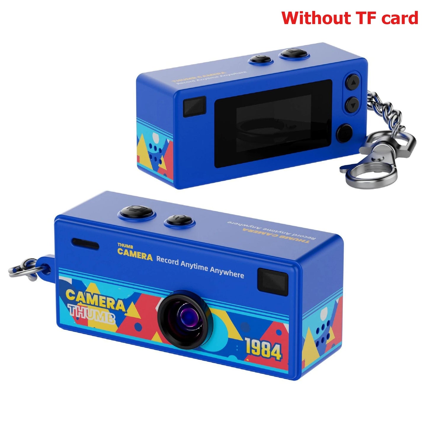 Retro Mini Keychain Thumb Camera 1080P HD Recorder Built-in Flash Auto Focus 130° Wide Angle Lens Screen Portable Pocket Camera