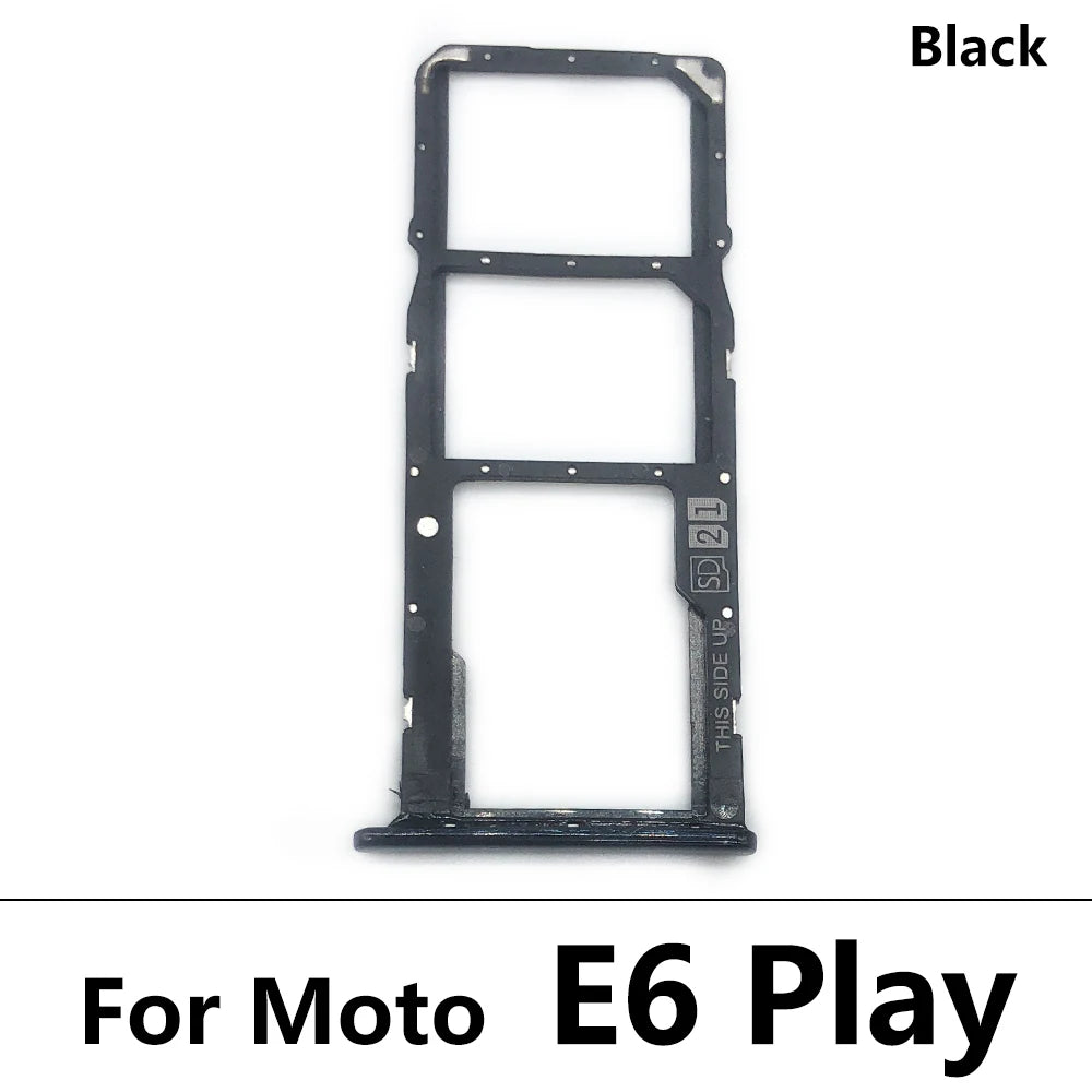 New SiM Tray For Moto E6 Play E6s E7 Plus E7i Power E20 E40 SIM Card Slot SD Card Tray Holder Adapter Motorola phone repair parts
