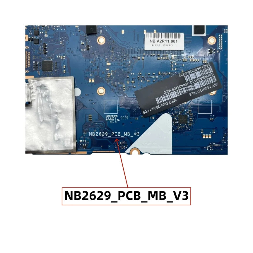 For Acer Swift SF514-55GT Laptop Motherboard With i5-1135G7 i7-1165G7 CPU 8G/16G-RAM MX350-2G GPU NB2629_PCB_MB_V3 NB.A2R11.001 Acer laptop repair parts