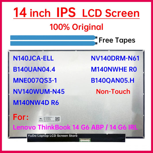 14" Laptop LCD Screen N140JCA-ELL NV140WUM-N45 NV140DRM-N61 M140NWHE R0 For Lenovo ThinkBook 14 G6 ABP IRL Display Matrix Panel Lenovo laptop repair parts