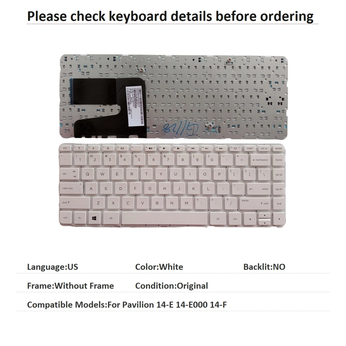 New US Language  Keyboard For HP Pavilion 14-E 14-E000 14-F Notebook PC Replacement Keyboard HP laptop repair parts