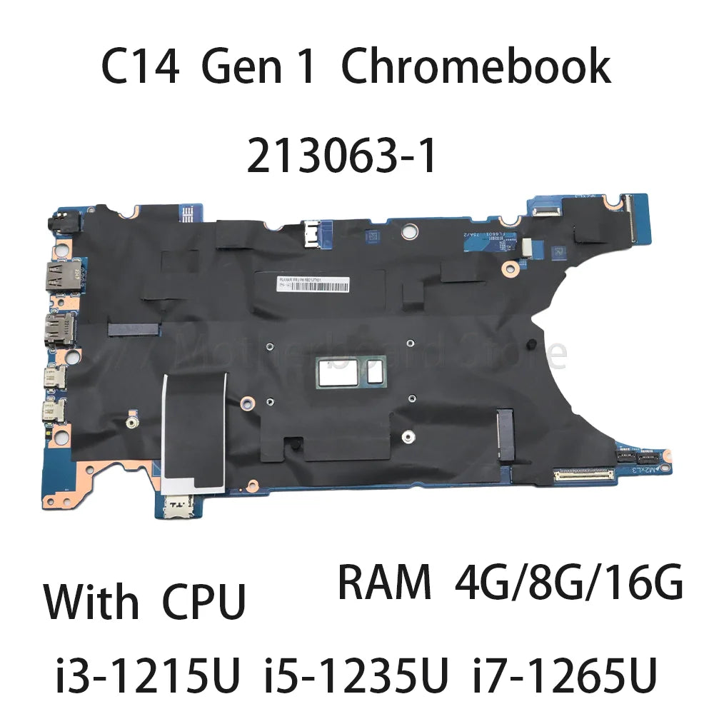 Laptop Motherboard For Lenovo Thinkpad C14 Gen 1 Chromebook With CPU i3-1215U i5-1245U i7-1265U RAM 4G/8G/16G 5B21J38992 Lenovo laptop repair parts