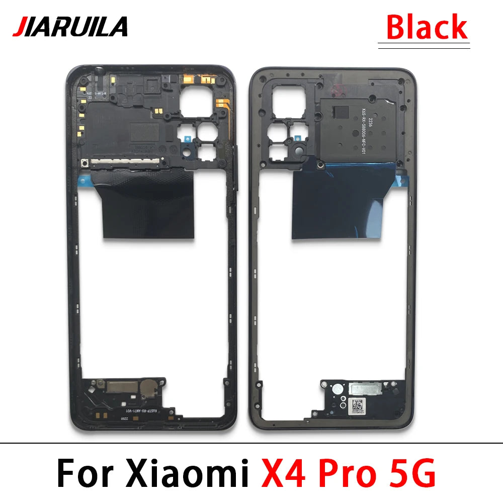 10Pcs, Middle Frame Housing For Xiaomi Poco X3 X4 GT X4 X5 M5s M4 Pro 4G 5G Middle Frame Holder Cover Frame Volume Key Parts  Xiaomi  Xiao mi phone repair parts