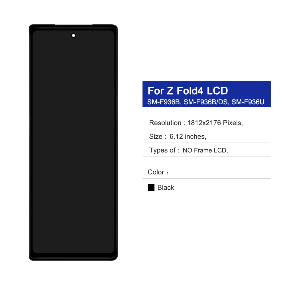 For Samsung Z Fold4 5G LCD Display Touch Screen Digitizer For Samsung Z Fold 4 5G LCD F936 F936B F936U Display Repair Parts Samsung phone repair parts