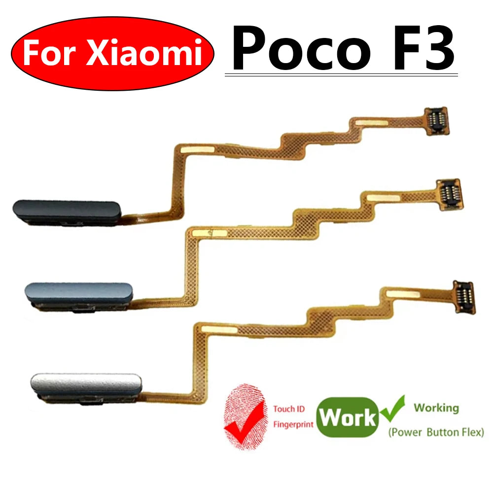 New For Xiaomi Poco F3 Fingerprint Sensor Home Return Key Menu Button Flex Cable Black White Blue Xiaomi  Xiao mi phone repair parts