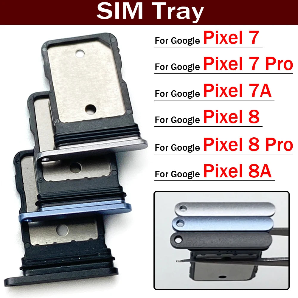 SIM Card Slot SD Card Tray Holder Adapter For Google Pixel 7 / Pixel 7 Pro / Pixel 7A / Pixel 8 / Pixel 8 Pro / Pixel 8A Google Pixel phone repair parts