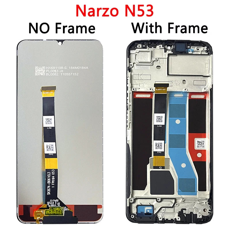 6.74"AAA Quality For Oppo Realme Narzo N53 RMX3761 LCD Display Touch Screen Assembly Digitizer For Realme C53 RMX3760 Display  Oppo phone repair parts