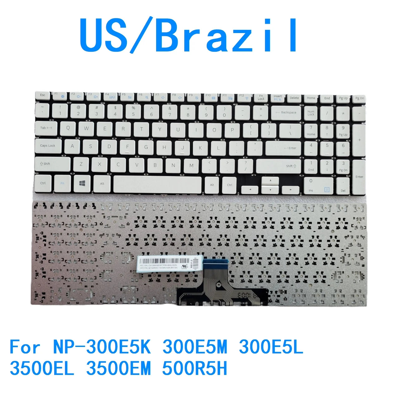 New US Brazil Language  Keyboard For Samsung NP-300E5K 300E5M 300E5L 3500EL 3500EM 500R5H Notebook PC Replacement Keyboard SAMSUNG laptop repair parts