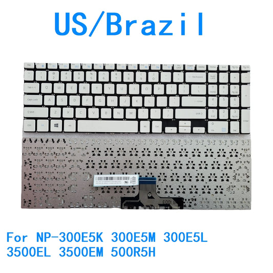 New US Brazil Language  Keyboard For Samsung NP-300E5K 300E5M 300E5L 3500EL 3500EM 500R5H Notebook PC Replacement Keyboard SAMSUNG laptop repair parts