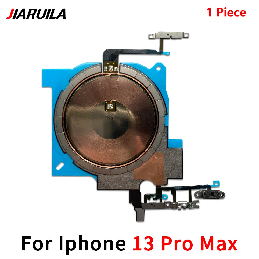 Wireless Charging Chip Coil For iPhone 16 15 14 13 12 11 Pro Max Plus Mini With Magnet Power Volume Button Flex Charger Panel iPhone phone repair parts