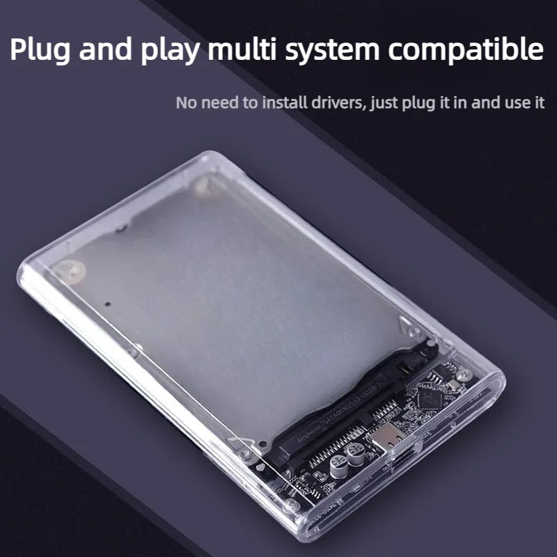USB3.0 3.1 HDD Enclosure 2.5inch SATA SSD Hard Drive Case with 6Gbps Transfer Speed Mobile External Housing Harddisk Box typec Laptop Accessories
