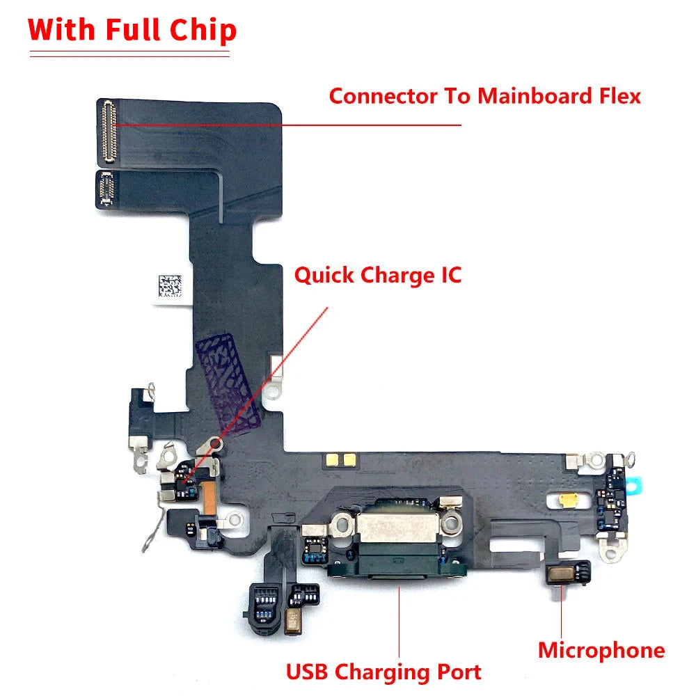 10Pcs/Lot, USB Charging Port Mic Microphone Dock Connector Board Flex Cable For iPhone 13 Pro Max Mini Repair Parts iPhone phone repair parts
