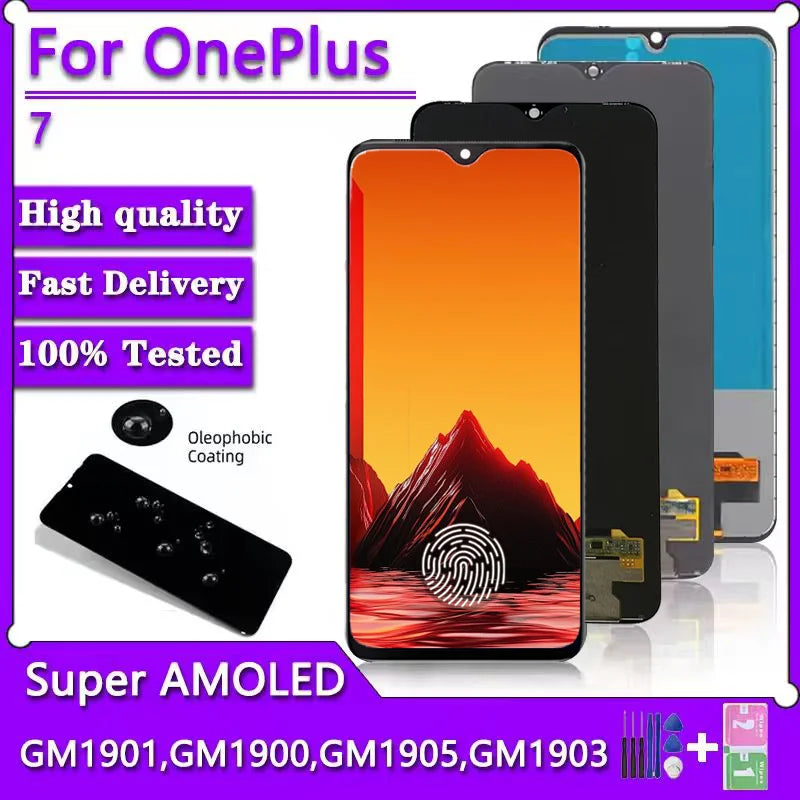 6.41''AMOLED For OnePlus 7 1+7 LCD Display Touch Screen Digitizer Assembly GM1901 GM1900 GM1905 GM1903 Display Replacement  OnePlus phone repair parts