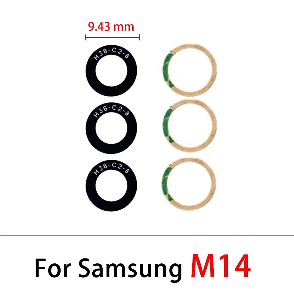 Rear Back Camera Glass Lens With Sticker For Samsung M10 M20 M30 M40 M12 M21 M21s M31 M31s M51 M32 M14 M54 M53