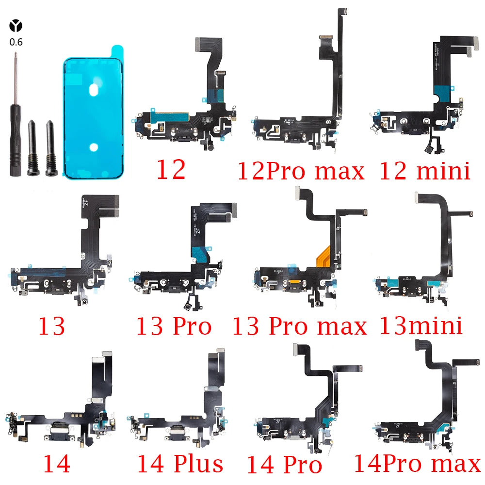 Charging Flex Cable for iPhone 11 12 mini 13 14 Pro max Dock Connector USB Charger Port Ribbon iPhone phone repair parts